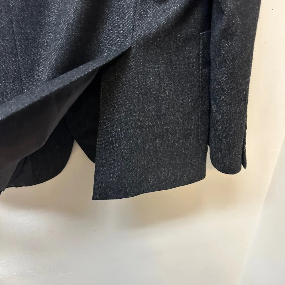 J.Crew Ludlow Slim Blazer 44L Charcoal Grey Abraham Moon Wool Suit Jacket